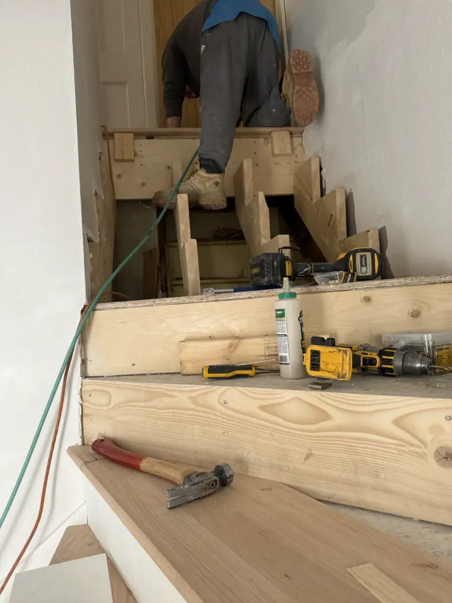 Stairs after refinishing — East Main St, Gloucester MA