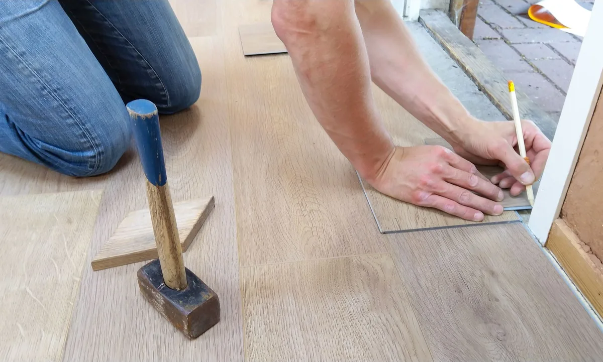 Finish carpenter installing interior trim